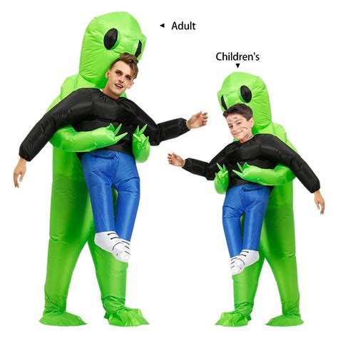 Everso Waterproof Inflatable Green Alien Cosplay Party Costume For Kids