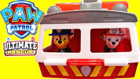 Paw Patrol Ultimate Rescue Pups With New Firetruck Mission Save