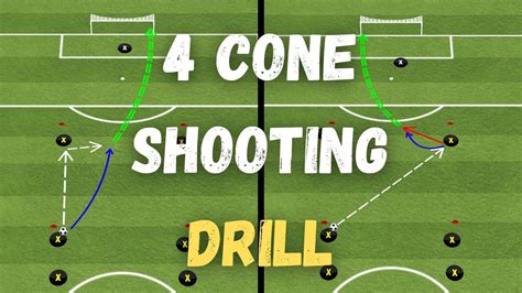 4 Cone Shooting Drill Youth Soccer Coaching Exercises Youtube