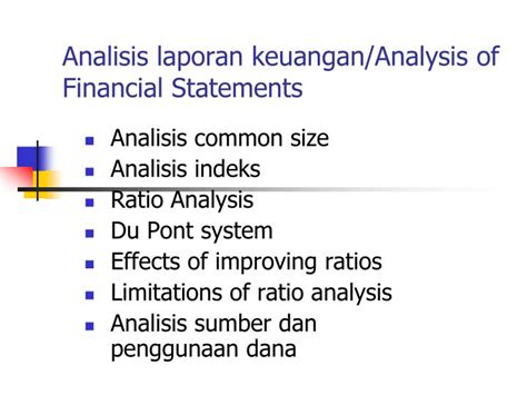 PPT Analisis Laporan Keuangan Analysis Of Financial Statements