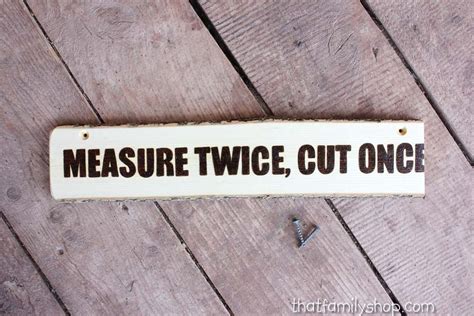 Buy Custom Measure Twice Cut Once Ironic Sign Engraved Made To Order