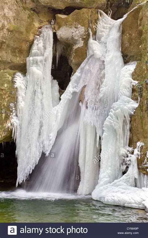 Beautiful Particular Frozen Waterfall Tine De Conflens Stock Photo Alamy