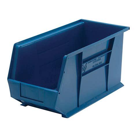 Heavy duty storage bins with lids. Quantum Storage Heavy Duty Stacking Bins — 18in. x 8 1/4in. x 9in. Size, Blue, Carton of 6 ...