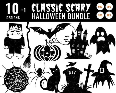 The Classic Scary Halloween Clip Art Bundle