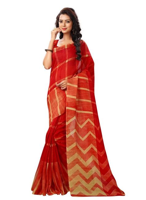 Red Bhagalpuri Silk Regular Saree Saree Casual Saree Indian Wear