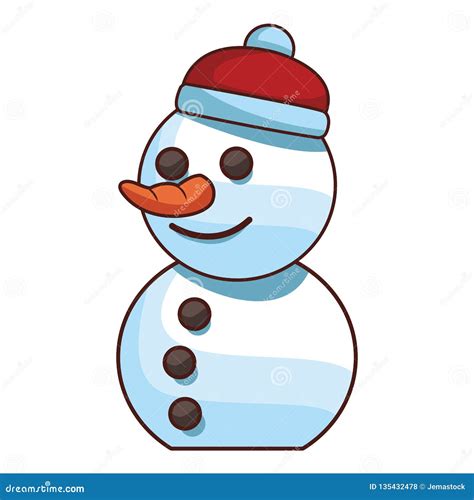 Christmas Snowman Cartoon Stock Vector Illustration Of Cheerful