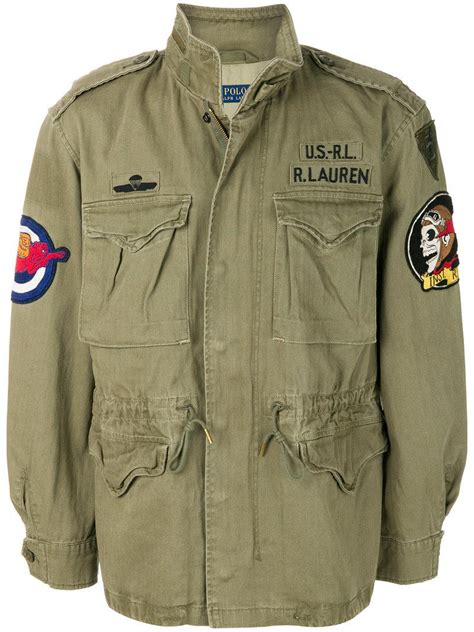 Polo Ralph Lauren Patch Appliqué Military Jacket In Green For Men Lyst