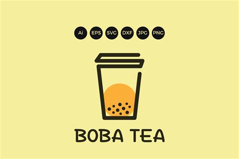 Logo Boba Tea Design 5 Gráfico Por Risaputra253 · Creative Fabrica