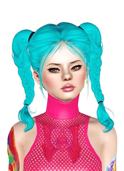 Sims 4 Braided Pigtails With Buns Hair Cc Mevainteractive