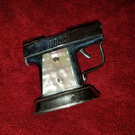 Pistol Colt 45 Acp Gun Shaped Lighter Occupied Japan Mother Of Pearl