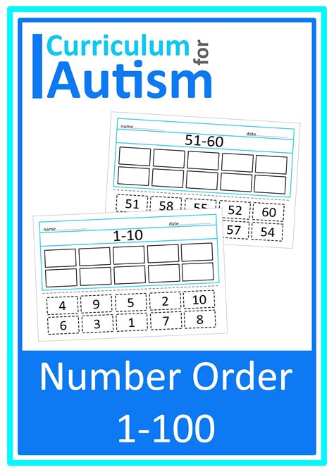 Autism Number Order To 100 Worksheets Special Education Resource Room