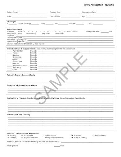 21 Nursing Assessment Form Templates Pdf Doc