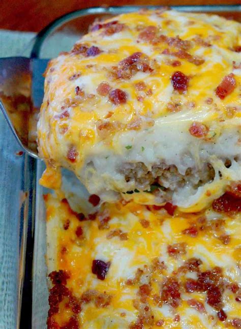 Start by baking meatloaf layer as usual, or cook. Loaded Potato Meatloaf Casserole. Ground beef meatloaf ...