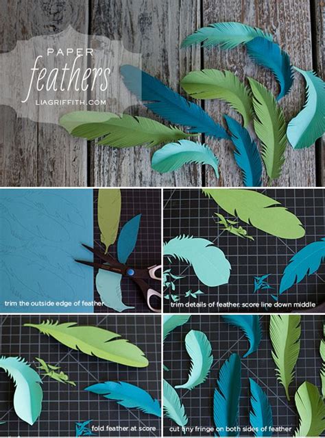 Paper Feather Template Paper Feathers Paper Flowers