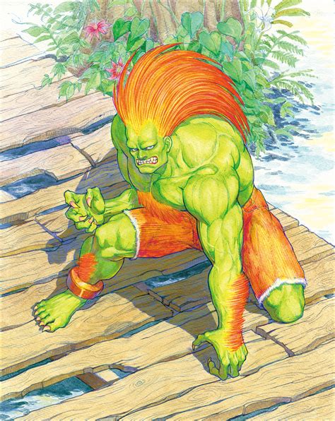 Illustration Digital Enhancement Blanka Street Fighter Ii Capcom