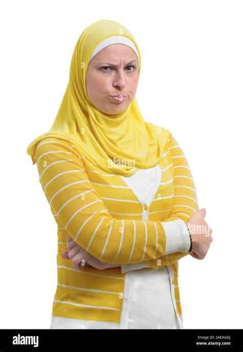 Angry Suspicious Arab Muslim Woman With Unbelieving Emotion Suspicion