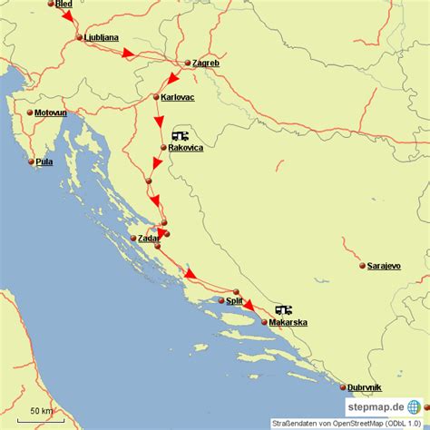 This map was created by a user. StepMap - Kroatien - Landkarte für Kroatien