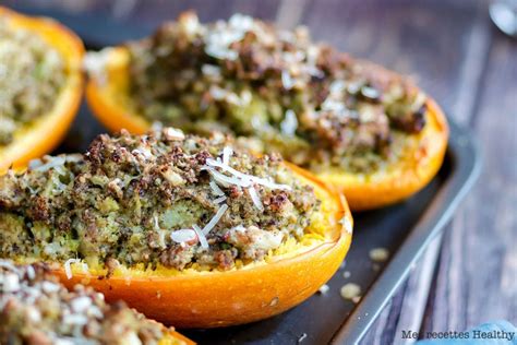 Courge spaghetti farcie aux légumes et pesto fait maison