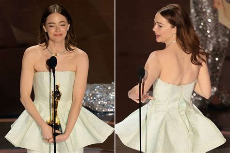 Emma Stones Dress Breaks During 2024 Oscars See The Wardrobe Malfunction