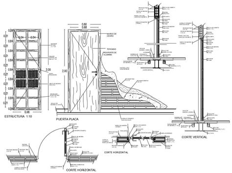 Flush Wooden Door Elevation And Installation Cad Drawing Details Dwg