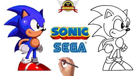 How To Draw Sonic The Hedgehog Classic Sega Sonic Cute Youtube