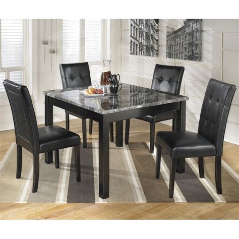● solid steel frame and sturdy structure: Ashley Furniture Maysville 5 Piece Square Dining Table Set ...