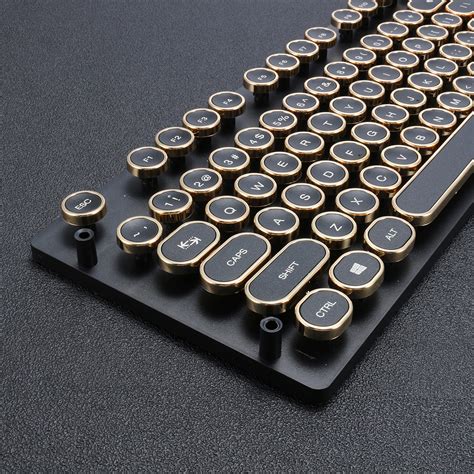 104 Keys Golden Round Steampunk Retro Circular Mechanical Keyboard