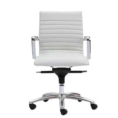 Zetti Modern White Leather Office Chair Conference Room Chairs