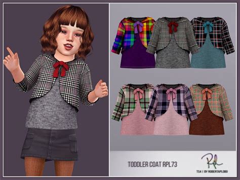 Sims 4 — Toddler Coat Rpl73 By Robertaplobo — 6 Swatches Found In
