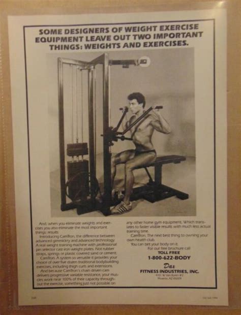 Vintage 80s Fitness Exercise Equipment Weight Machine 1984 Print Ad