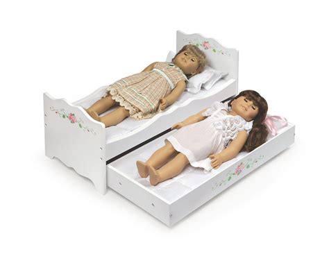badger basket rose doll bed with trundle fits american girl dolls white ebay