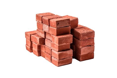 Ai Generated Pile Of Red Bricks Isolated On White Background Stacked