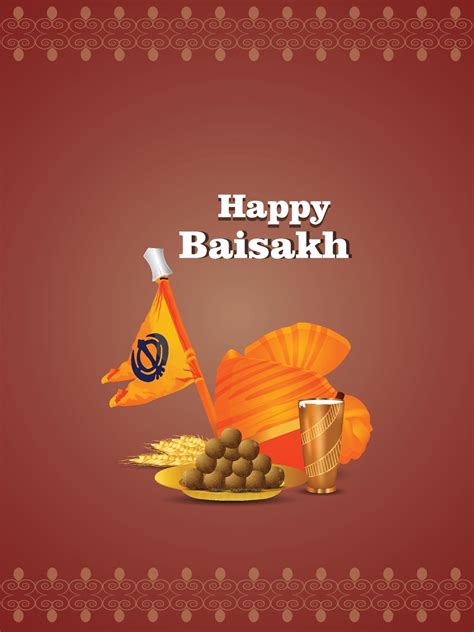 Punjabi Festival Of Happy Vaisakhi Background With Creative Flag Of