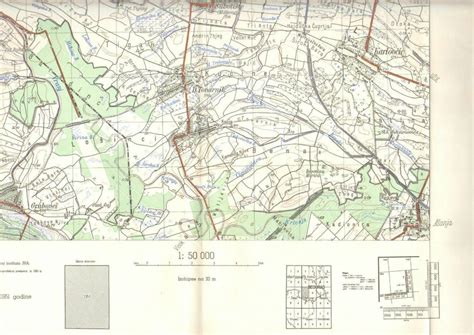 1951 Original Military Topographic Map Obrenovac Plan Belgrade Serbia