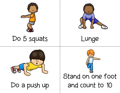 Free Printable Exercise Cards For Kids