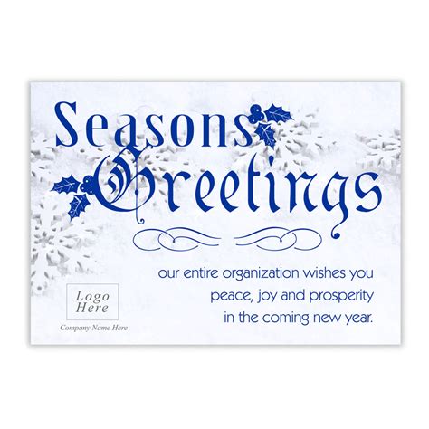 Check spelling or type a new query. Snowflake Seasons Greeting Corporate Holiday Card