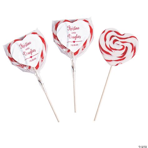 Red Personalized Heart Swirl Lollipops