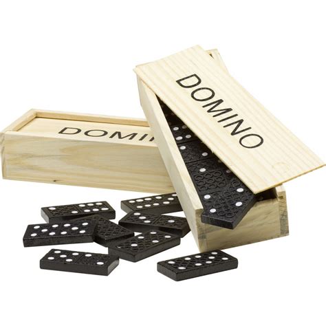 Printed Domino Game In A Wooden Box No Colour Games