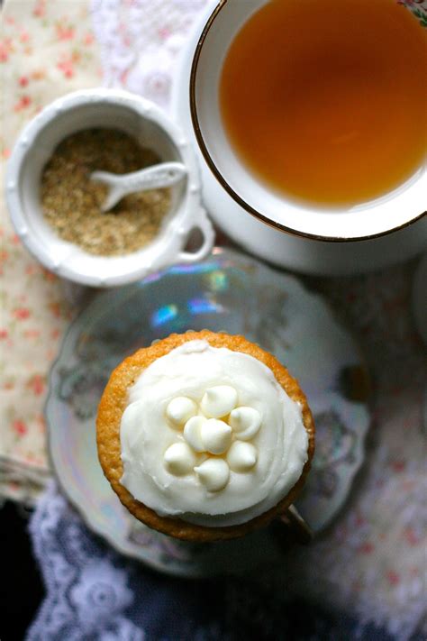 Indigo Scones White Chocolate Honey Chamomile Cupcakes