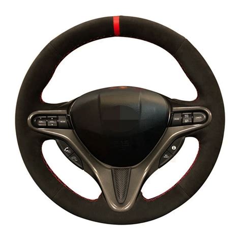 Car Steering Wheel Cover Non Slip Hand Stitched Soft Black Suede For