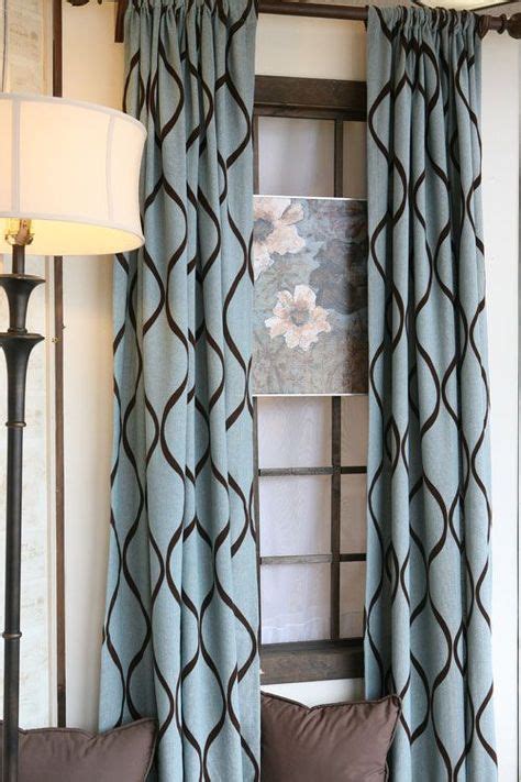 Curtain Panels In Turquoise And Brown In 2020 Turquoise Living Room