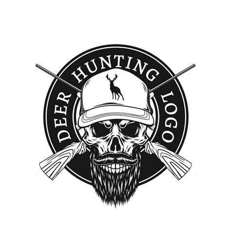 Deer Hunting Logo With Skull Design 13140333 Vector Art At Vecteezy