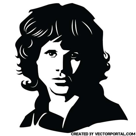 Jim Morrison Vector Portrait Silhouette Artist Jim Morrison Vector