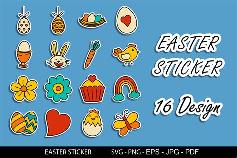 Easter Stickers Set Printable Easter Graphic By Khanisorn · Creative
