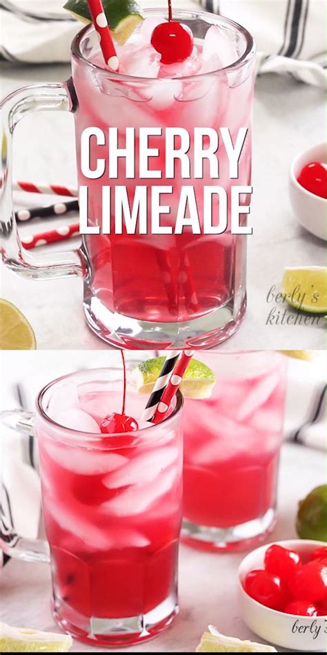 A Cherry Limeade Recipe Made With Soda Cherry Syrup And Lime Juice