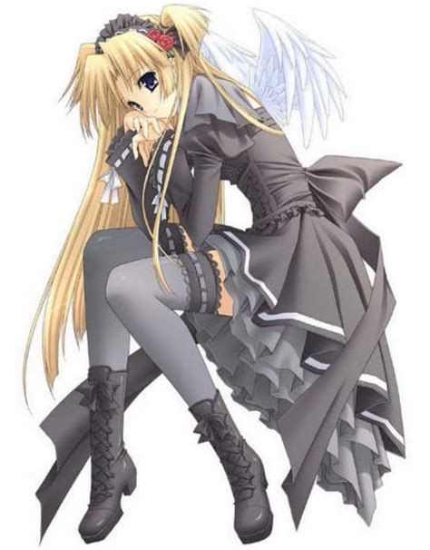 Image Anime Girl Wearing Black Dress Large Msg