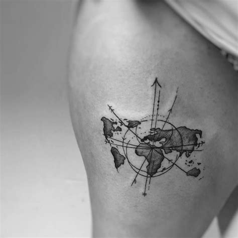 35 Best World Map Tattoo Ideas For Travel Lovers Page 2 Of 3