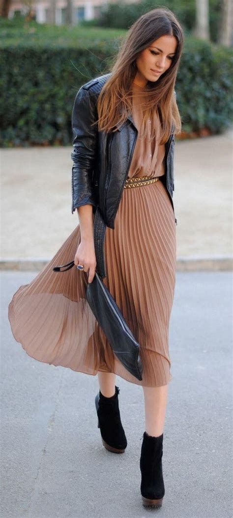 How To Wear A Leather Jacket With A Dress 30 Best Outfits In 2020