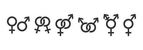 Premium Vector Gender Symbols Icon Set Sexual Orientation Symbol Collection Vector Illustration
