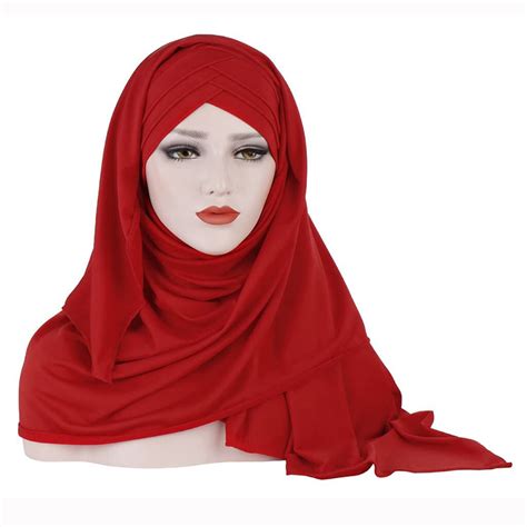 High Quality Silk Hijab Plain Shawl Tudung Long Satin Muslim Head Scarf